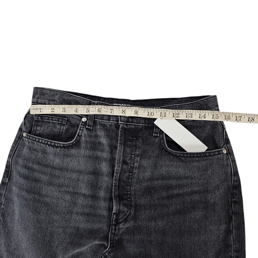 EB Denim Unraveled Black Washed Spilt Hem High Rise Size 30 Button Fly New - Picture 4 of 10